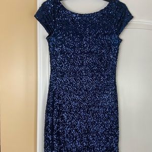 Blue sequin dress